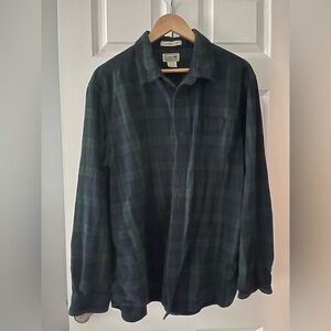 L.L. Bean Green and Blue Plaid Shirt | XL